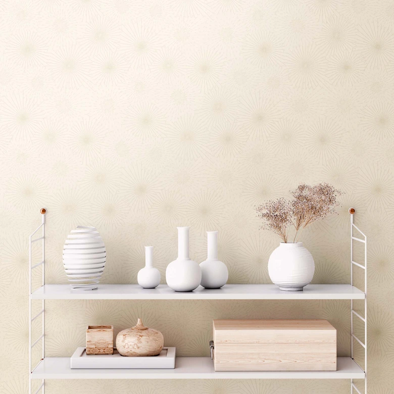 A.S. Création papier peint intissé The BOS - papier peint moderne à motifs crème, or 