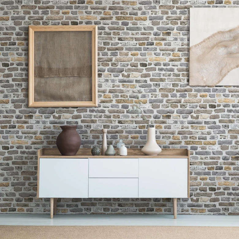 3D Tapete Steinoptik Vliestapete Grau Braun Steintapete modern Wohnzimmer Küche 