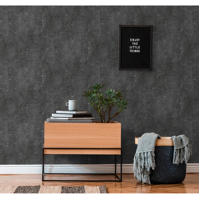 Livingwalls Betontapete Titanium 3 Vliestapete schwarz 