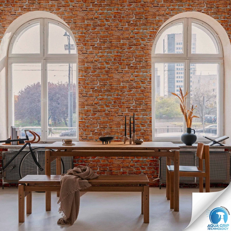 Brick wallpaper brick look red gray - industrial non-woven wallpaper - wallpapering without paste 
