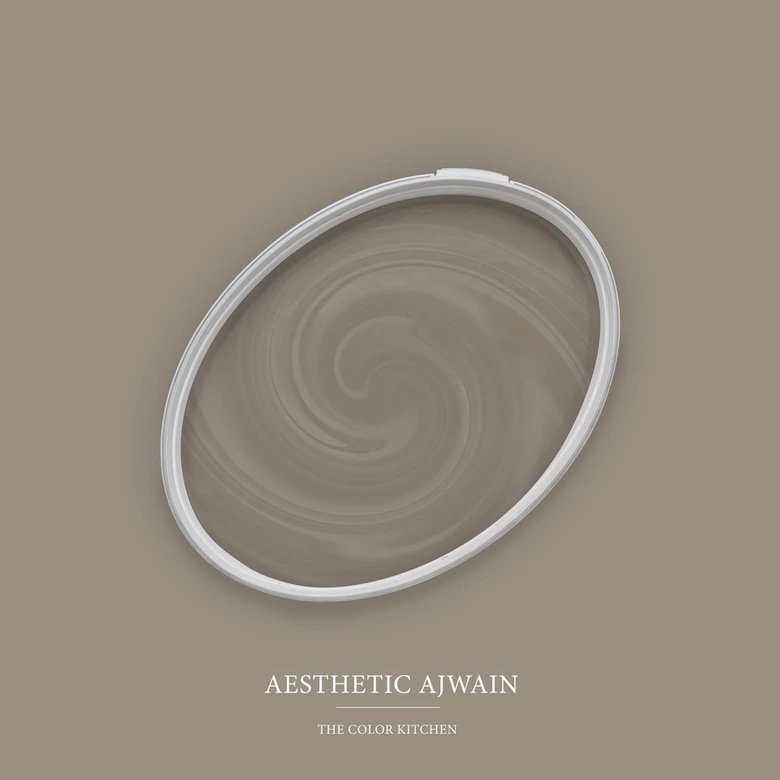 Taupe Wandfarbe seidenmatt I Aesthetic Ajwain | Atmosphäre zurückhaltender Eleganz schaffend | THE COLOR KITCHEN 