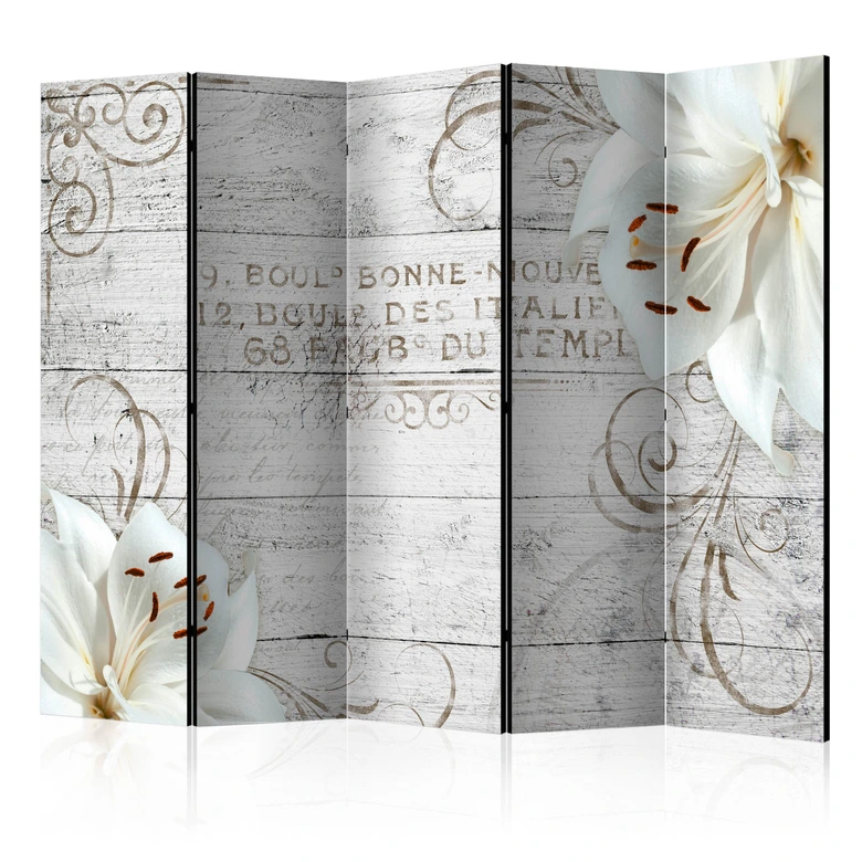 Paravent Séparation de pièce - Bonne Nouvelle , 5 pièces - 225x172 cm 