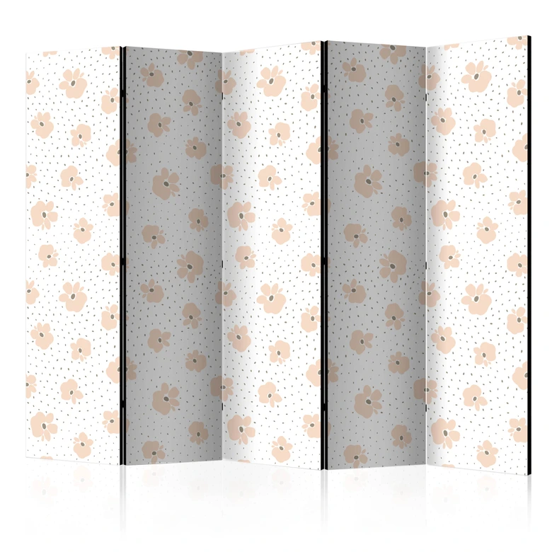 Paravent, Raumteiler freistehend, Trennwand - Children Flowers II, 5-teilig - einseitig bedruckt - 225x172 cm 