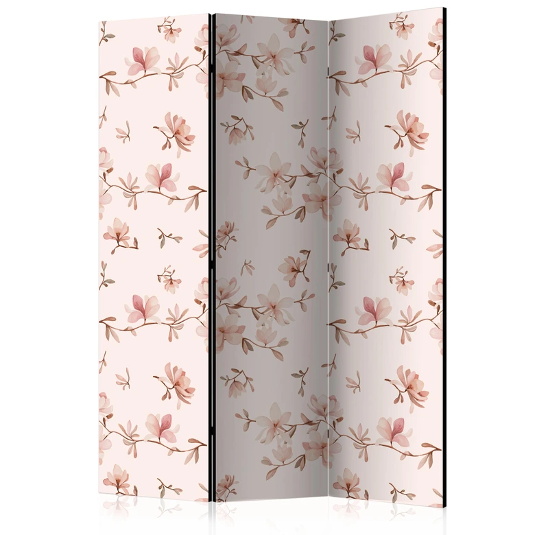 Paravent Séparation de pièce - Branches de magnolia, 3 pièces - 135x172 cm 
