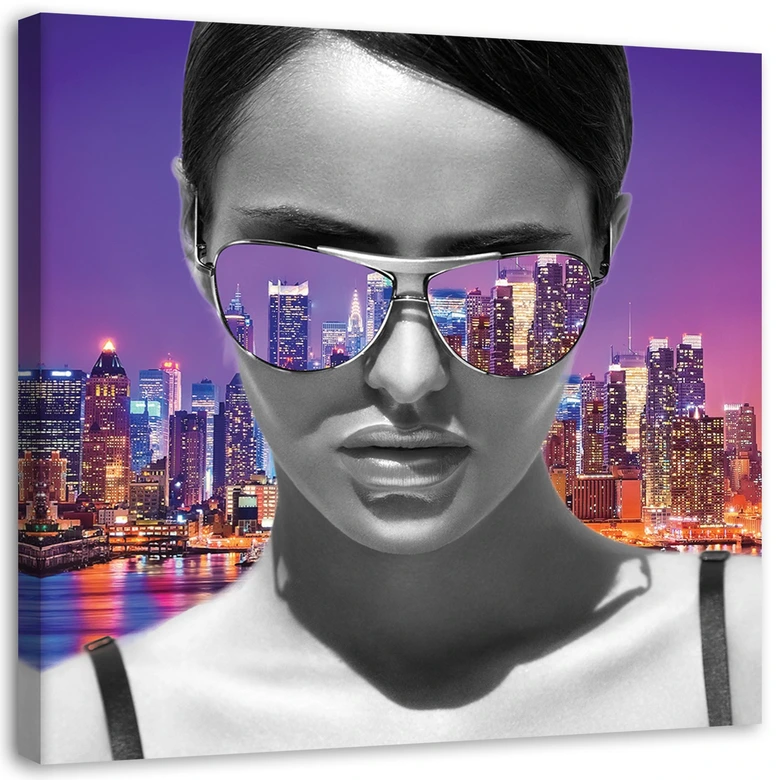 Leinwandbild, Pop Art Frau in New York 