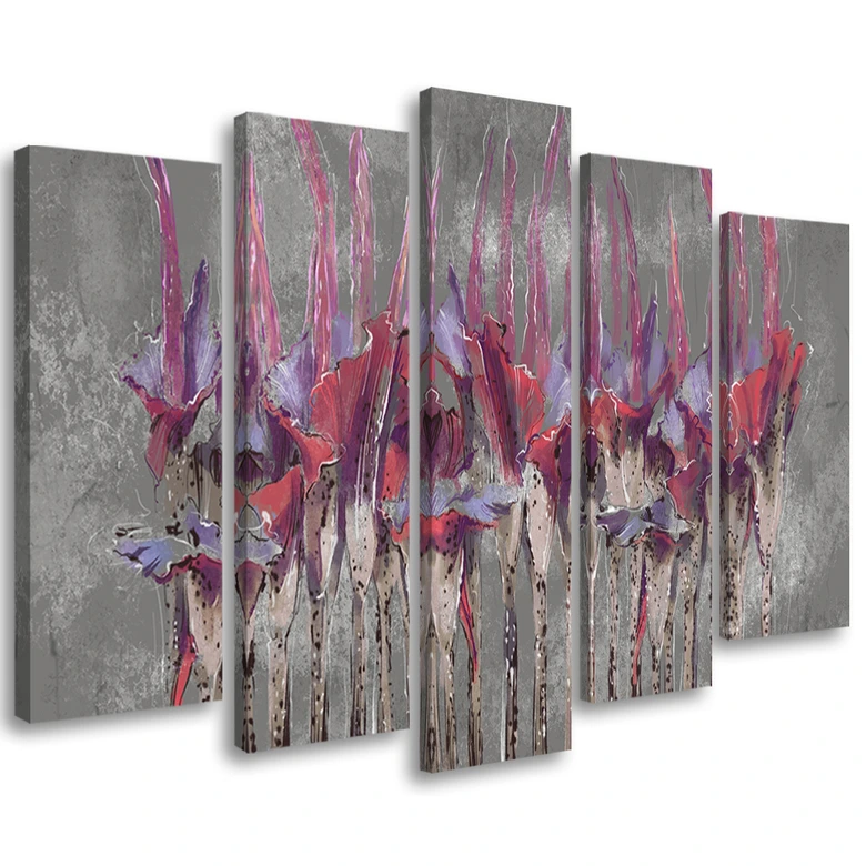 Leinwandbild 5 teilig, Pflanzen Blumen Simnitło 