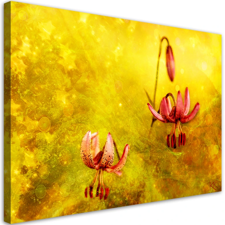Leinwandbild, Tulpenblüten Natur Gelb 