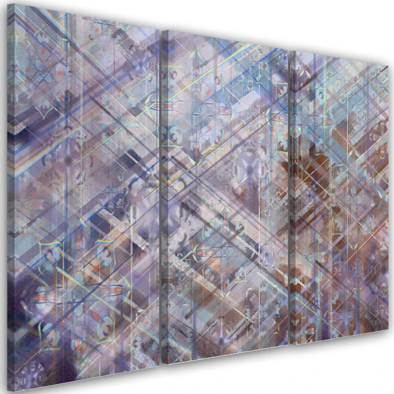 Leinwandbild 3 teilig, Abstrakte geometrische Formen 