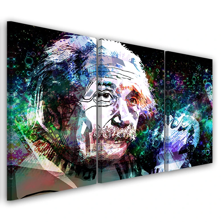 Leinwandbild 3-teilig, Albert Einstein 