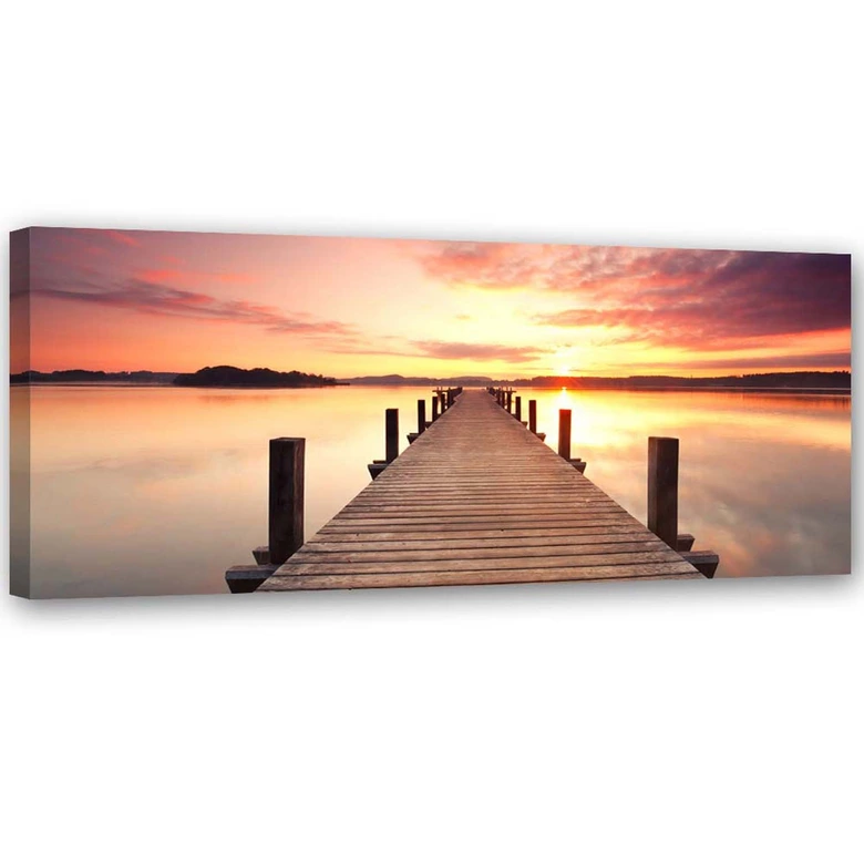 Leinwandbild, Sonnenuntergang Brücke 
