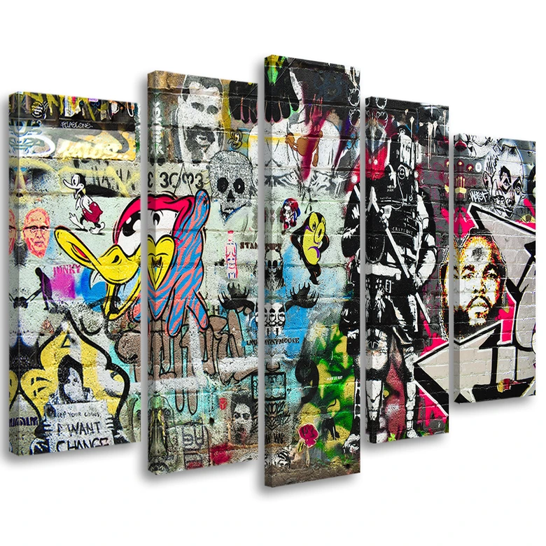 5-delige canvasprint Graffiti Street Art 