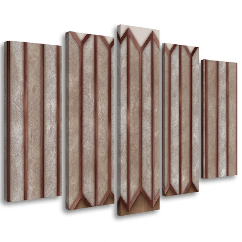 Leinwandbild 5 teilig, Buntes 3D -Fenster 