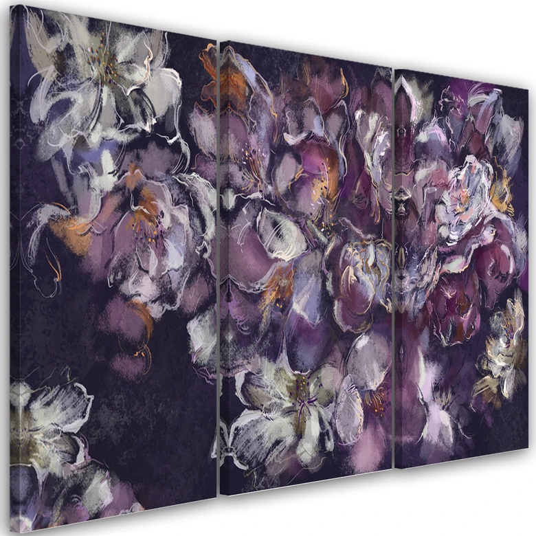 Leinwandbild 3 teilig, Iris Blume 