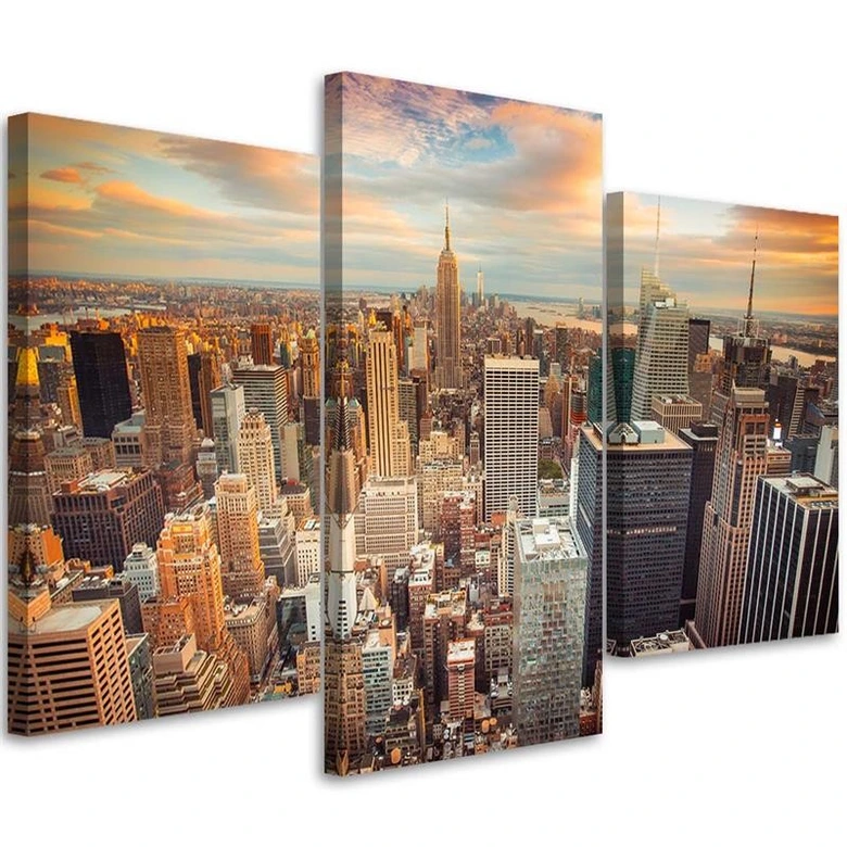 Leinwandbild 3-teilig, New York Stadt Manhattan USA 