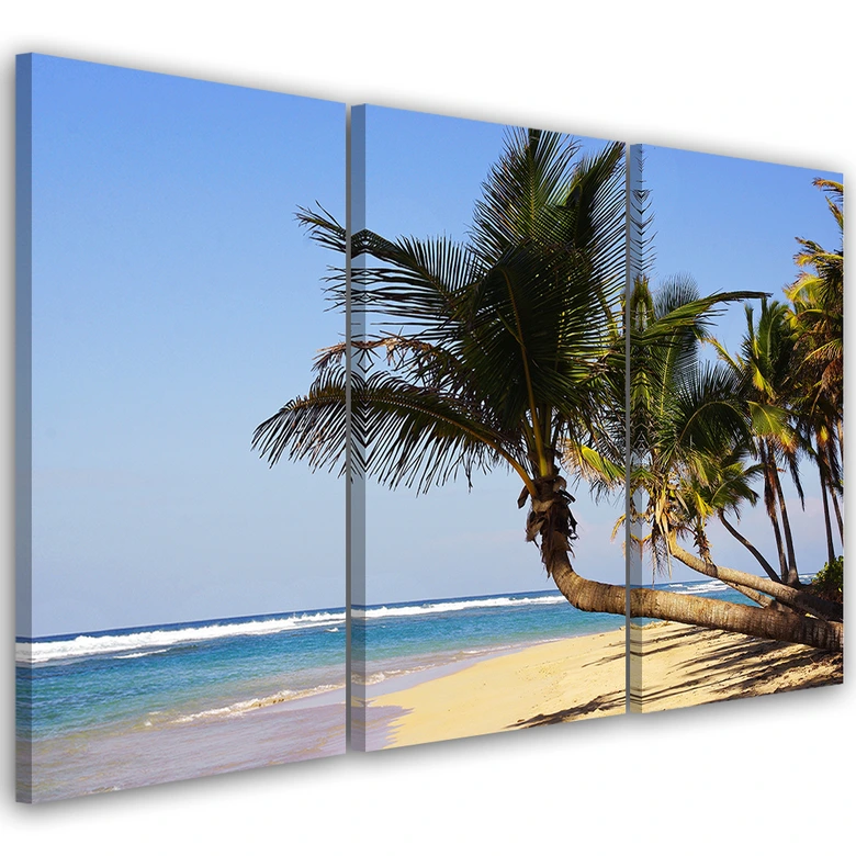 Leinwandbild 3-teilig, Tropischer Strand Ozean 