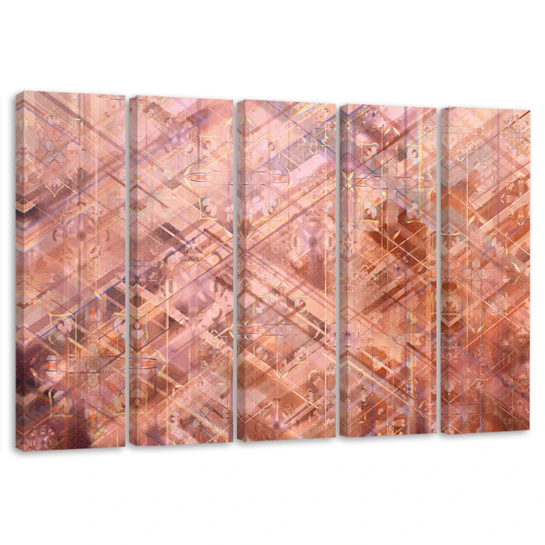 Leinwandbild 5 teilig, Abstrakte geometrische Formen 