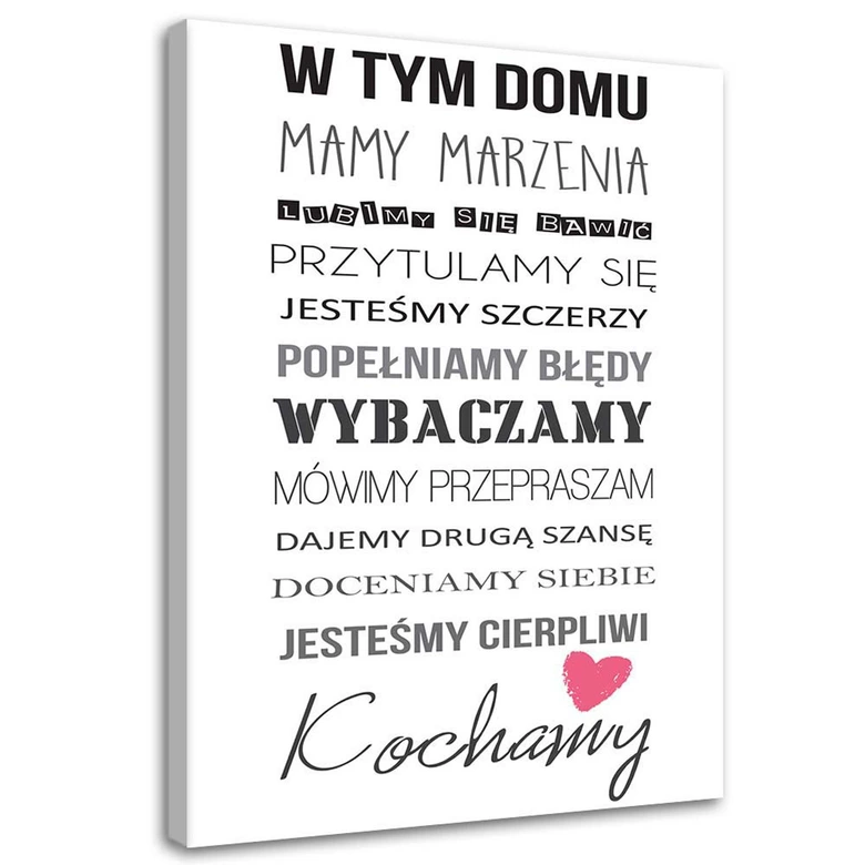 Leinwandbild, In diesem Haus Typografie 