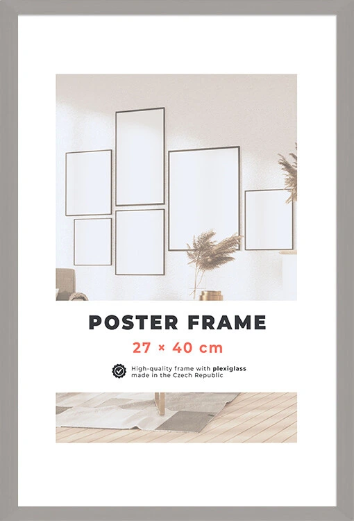 Cadre pour posters 27×40 cm - Bois - Argent 