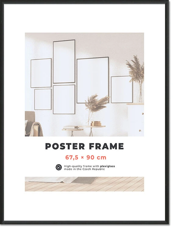 Cadre pour posters 67,5×90 cm - Plastique - Noir 