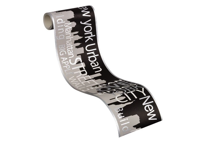 Skyline Bordüre Modern New York Borte Schwarz Grau 5,00 x 0,13m A.S. Création 