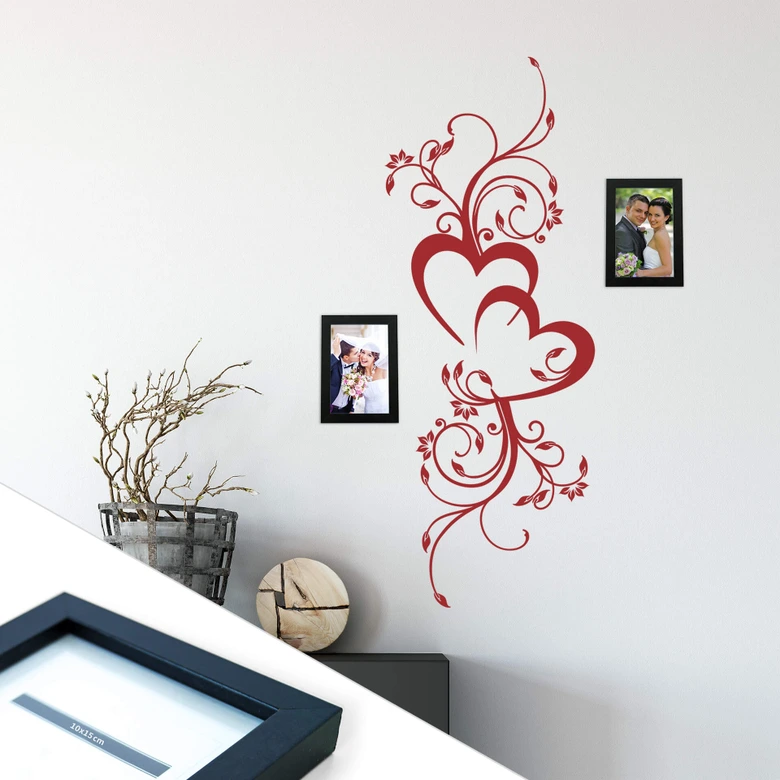 Muursticker Bloeiende Liefde incl. 2 Fotolijstjes 