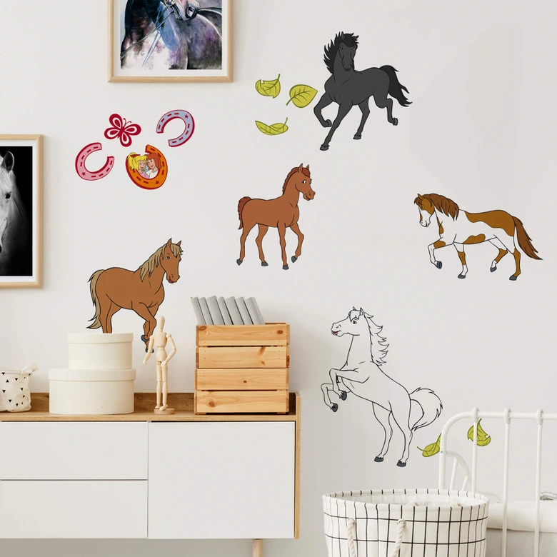 Muursticker Paarden Set Bibi 