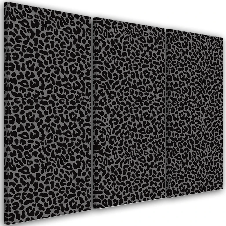 Leinwandbild 3 teilig, Leopard Leopard Pelfpatches Muster 