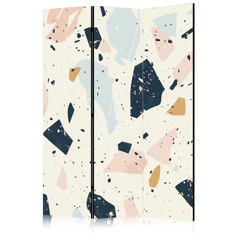 Paravent, Raumteiler freistehend, Trennwand - Terrazzo with Large - Scaled Stones in Subdued Colors 