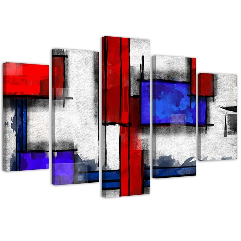 Leinwandbild 5 teilig, Geometrische Abstraktion 