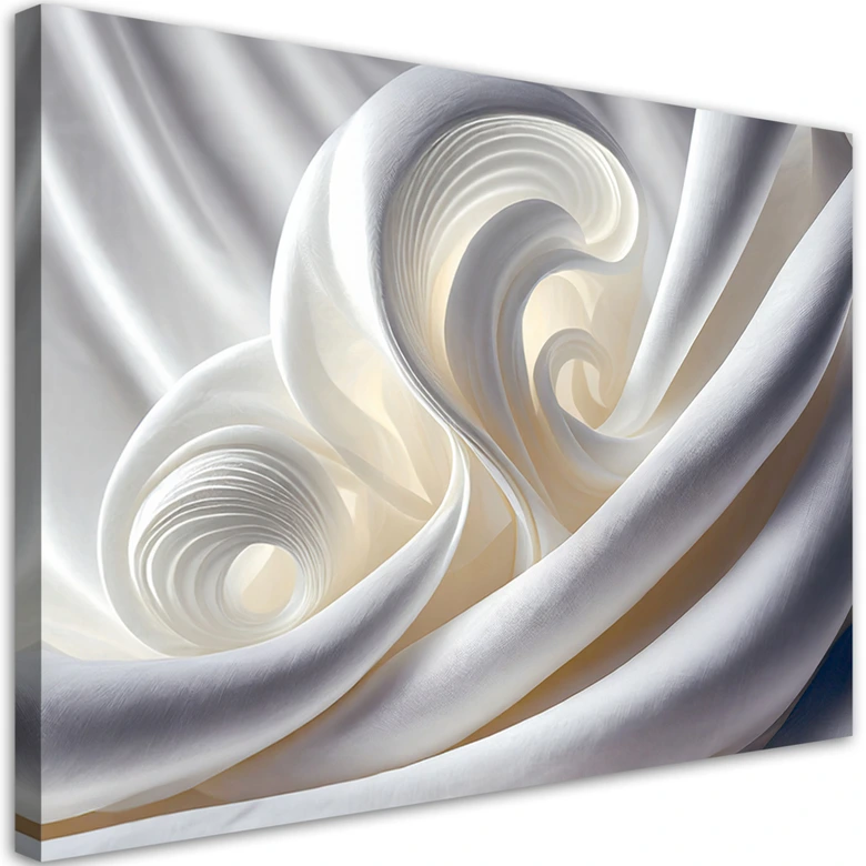 Leinwandbild Weiße Abstraktion 3D 