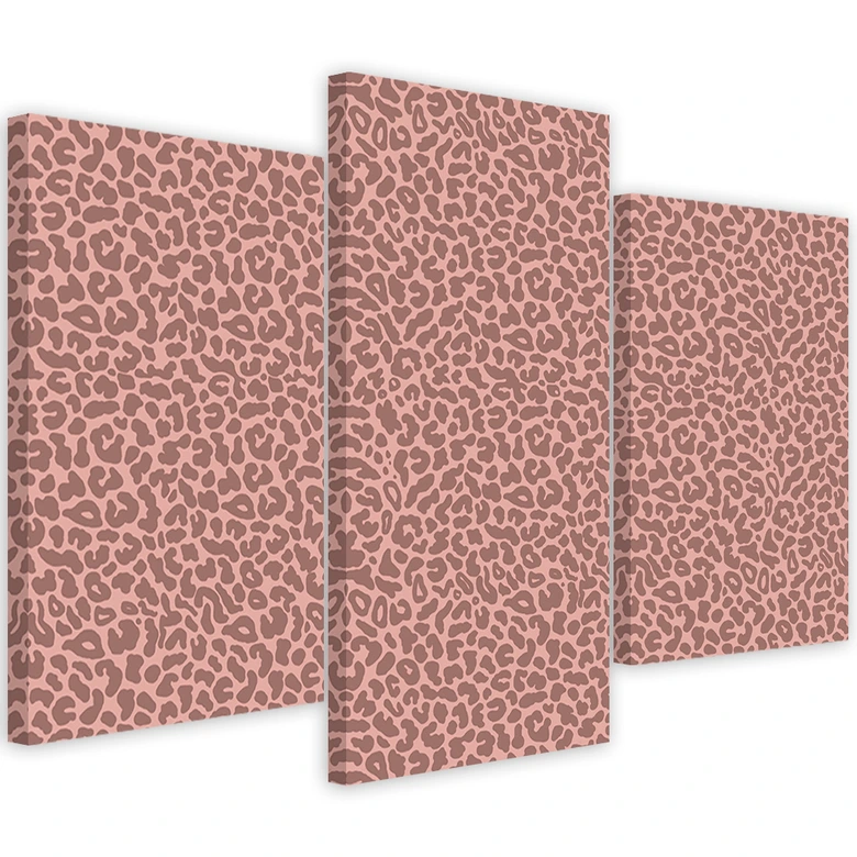 3 stykke lærredsprint, Leopard Leopard Pels Patches Mønster 