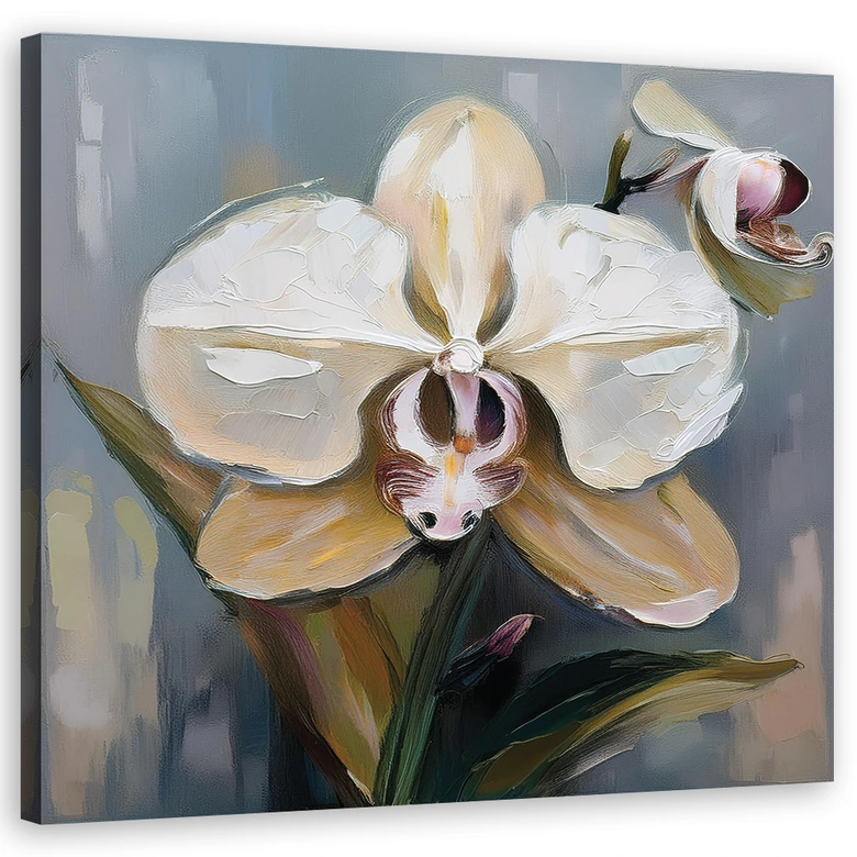 Leinwandbild Gemalte Orchidee Blume 