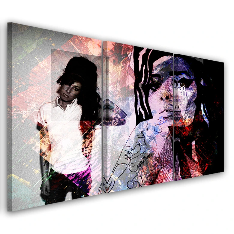3 stykke lærredstryk, Amy Winehouse 