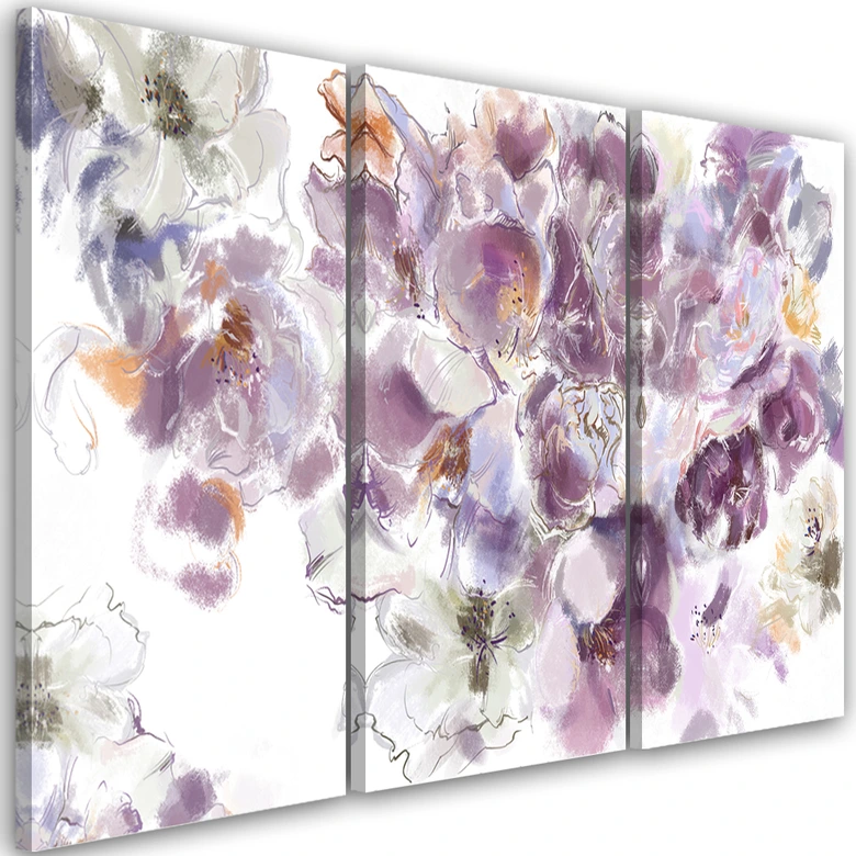 Leinwandbild 3 teilig, Iris Blume 