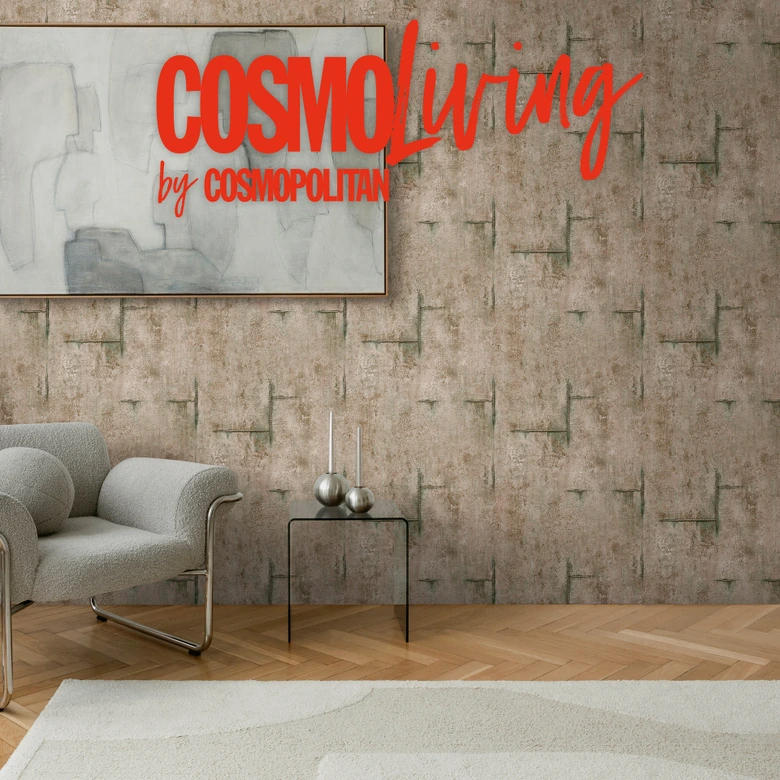 COSMOPOLITAN papier peint imitation béton marron-vert - papier peint intissé style loft vintage 