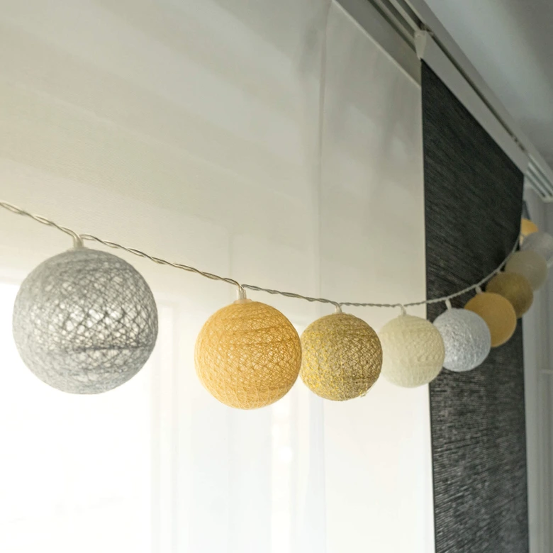 Cotton Ball Lights LED-Lichterkette gelb 20-teilig 
