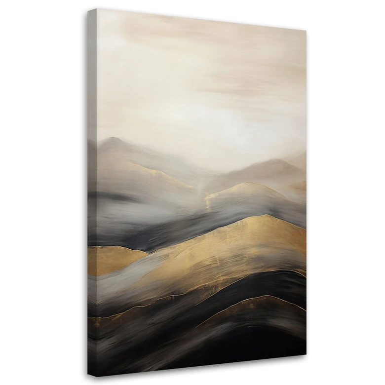 Canvasbillede, Beige boho-bjerge 