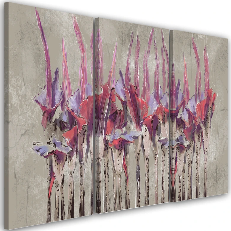 Leinwandbild 3 teilig, Pflanzen Blumen Simnitło 