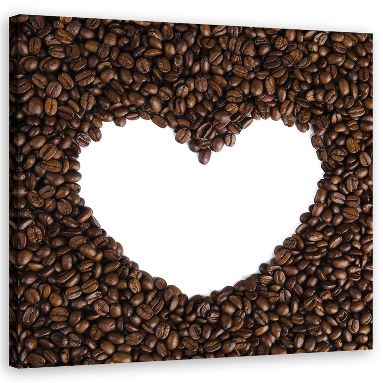 Leinwandbild, Kaffee Herz 