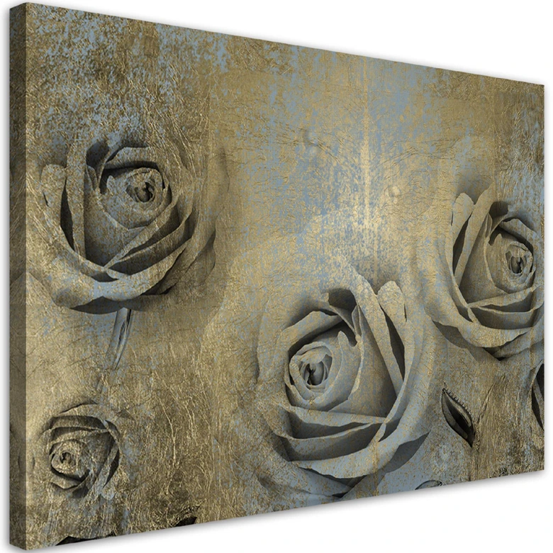 Leinwandbild, Goldene Rosen 