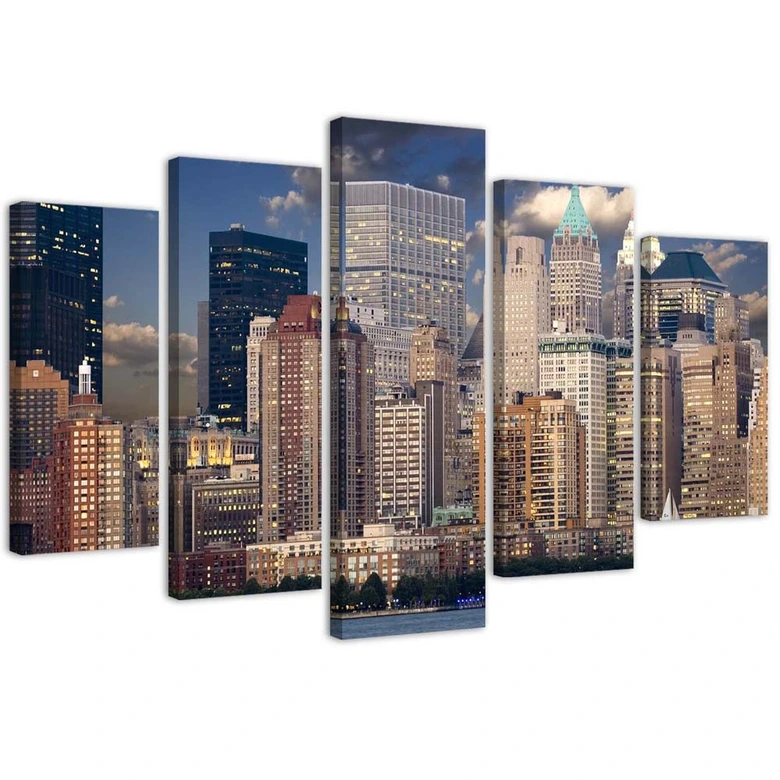 Leinwandbild 5 teilig, Stadt New York Manhattan 