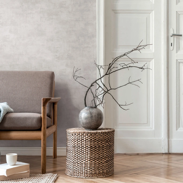 Textured wallpaper in concrete look white grey - plain non-woven wallpaper modern matt 