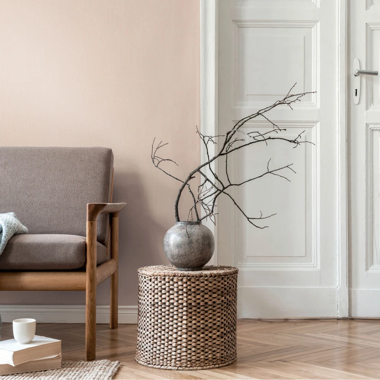 Unit wallpaper with linen texture beige - plain wallpaper matt modern 