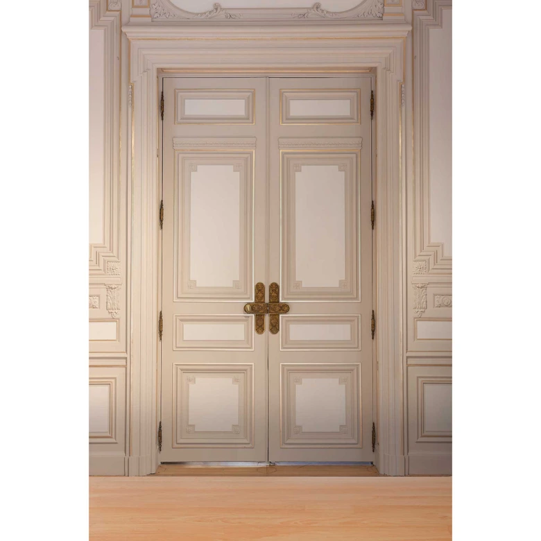Wall Mural Double Door Baroque Beige - classic door wallpaper with ornament - non-woven wallpaper 3D 