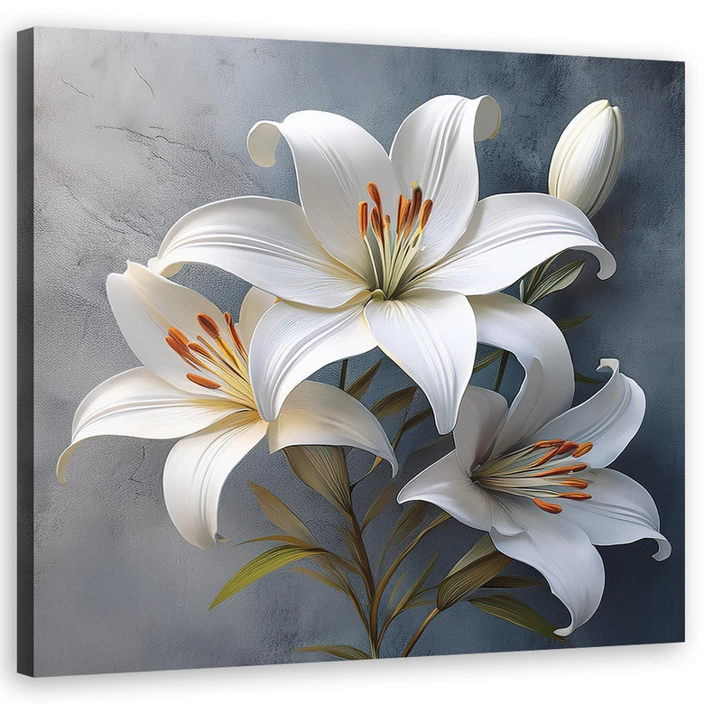 Leinwandbild Blumen Lilien Weiß 