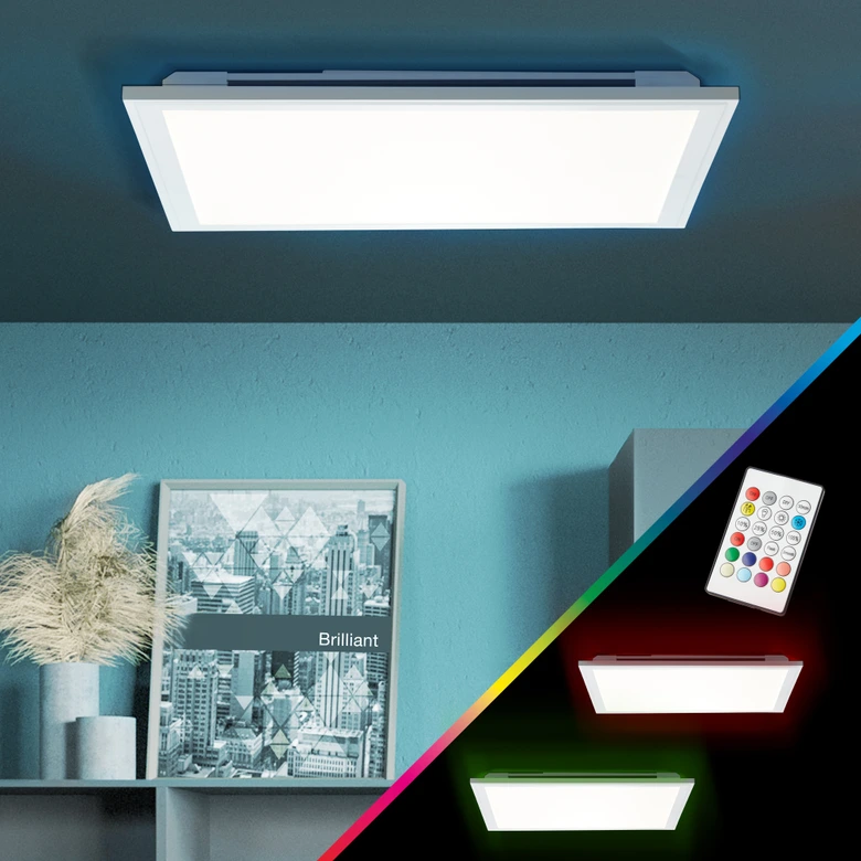 Deckenleuchte Albert, weiß, 39,6 x 39,6 cm, LED Panel, dimmbar 