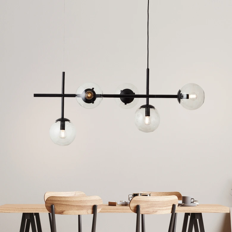 Pendelleuchte Amina, grau, 147,5 x 93,3 cm, Metall Deckenlampe 