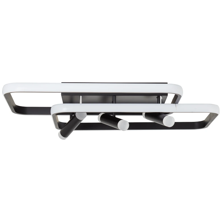 LED-Deckenleuchte Emilio, schwarz, 66 x 45,2 cm, dimmbar 