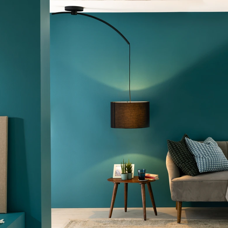 Pendelleuchte Enno, schwarz, 115 x 40 cm, Textil Pendelleuchte 