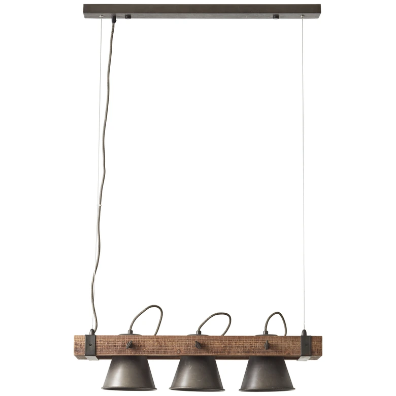 Pendelleuchte Eva, metallic, 70 x 115 cm, Holz Pendellampe 